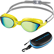 Aqua Speed ​​​​Vortex tükrös úszószemüveg tokkal, sárga