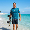 Férfi lycra póló RIP CURL WAVES, rövid ujjú